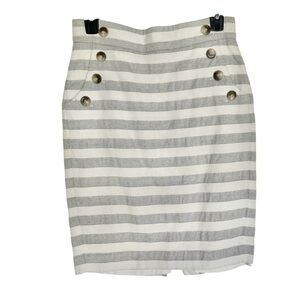 Ann Taylor LOFT Pencil Skirt with Buttons, Striped, SIZE 2